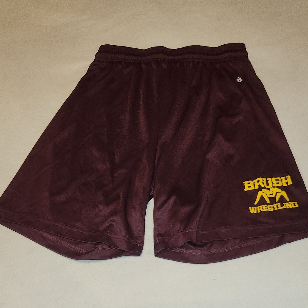 Badger Sport Men's Dark Burgundy Brush Wrestling Shorts